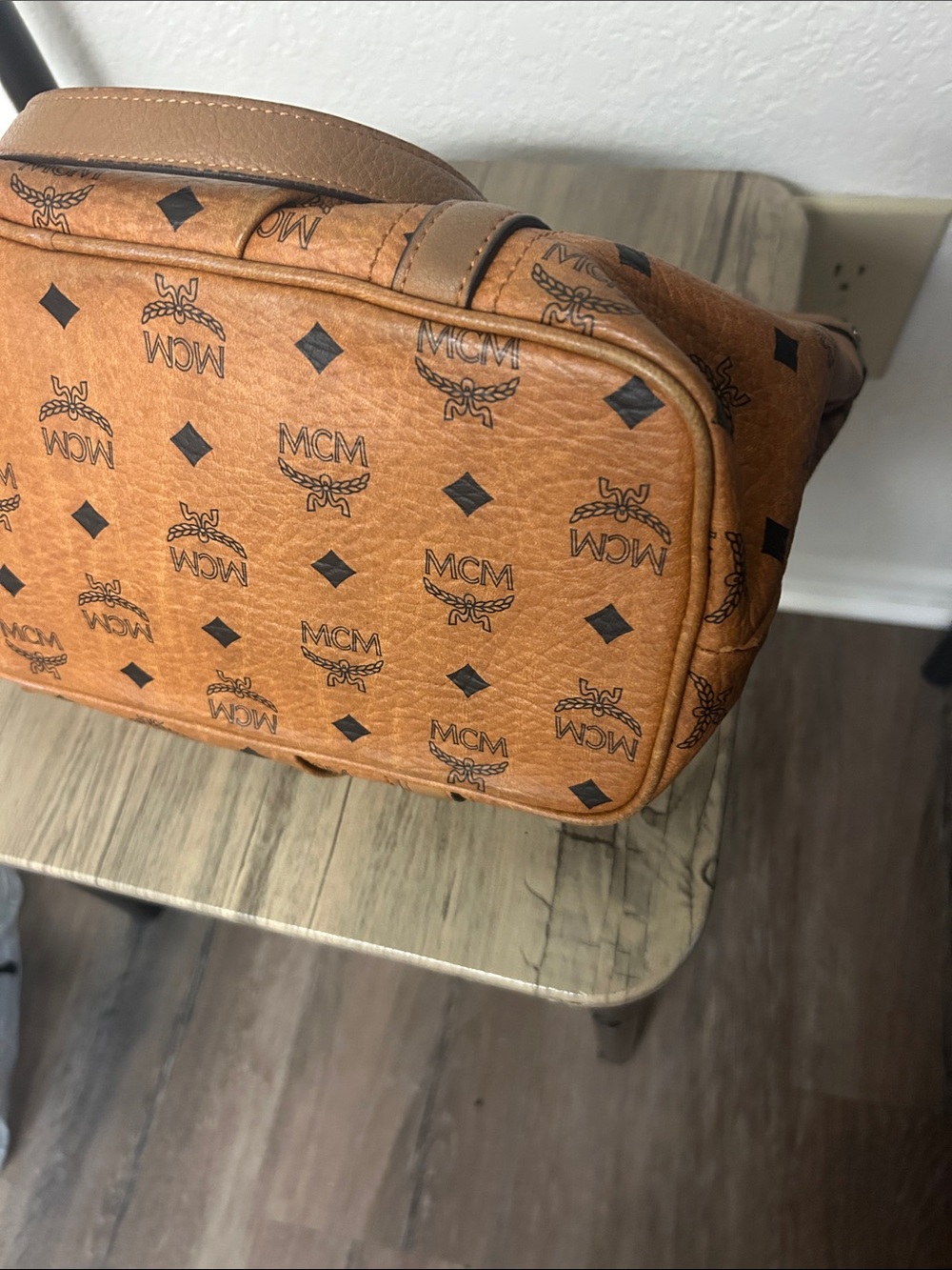 MCM Cognac Visetos Logo Convertible Shoulder Bag - Picture 7 of 10